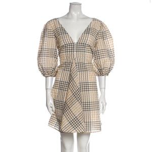 Ganni Plaid Print Mini Dress